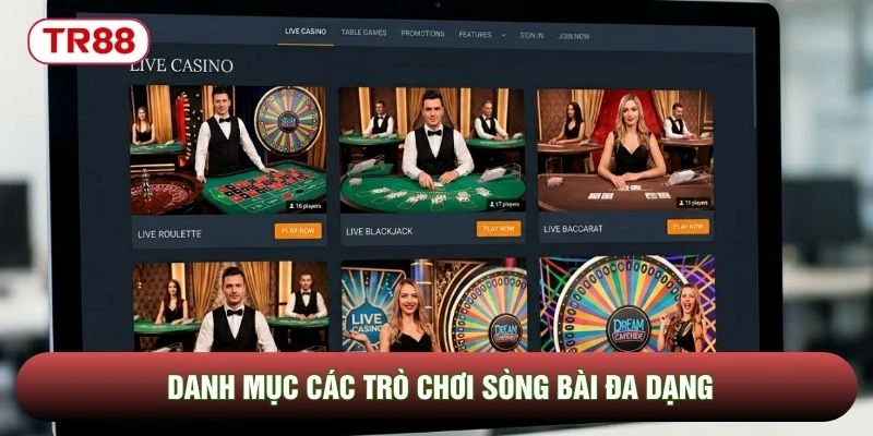 Danh mục các trò chơi sòng bài đa dạng