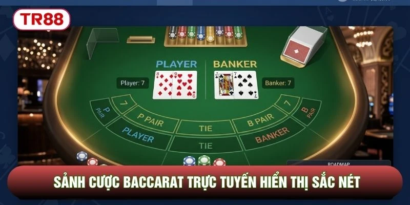 Sảnh cược Baccarat trực tuyến hiển thị sắc nét