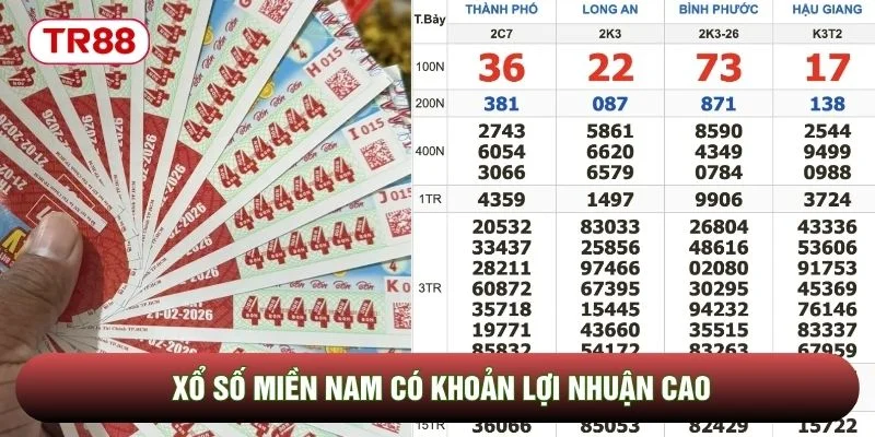 Xổ số miền Nam có khoản lợi nhuận cao